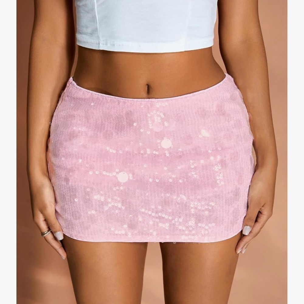 Amazon Pink Sequin Mini Skirt
